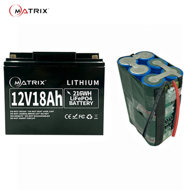 batería Lifepo4 del fosfato del hierro del litio de 12.8v 18ah para la mejora de plomo