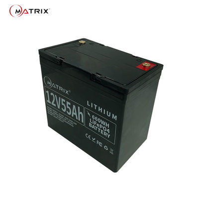 curso de la vida de diez años de la batería de energía solar de 12V 55Ah LiFePO4